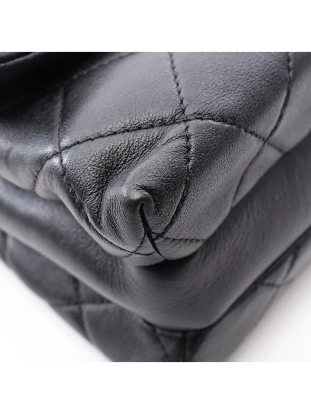 Chanel Shoulder Bag Quilted Black Lambskin Small Flap Chain